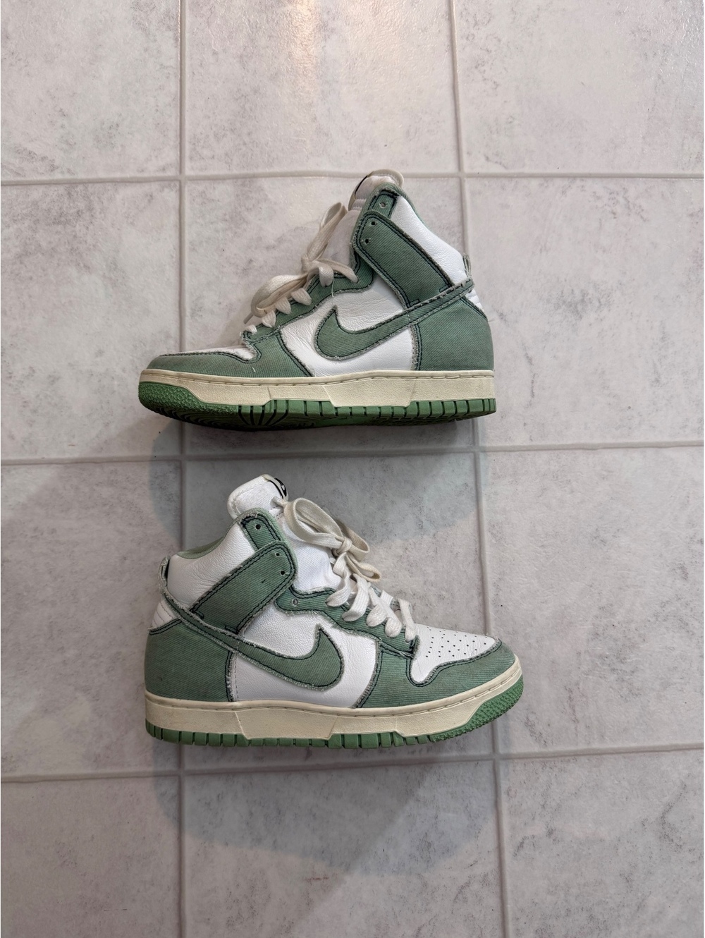 Nike high top sneakers green white